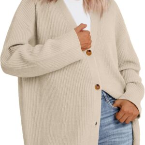 LILLUSORY Women Oversized Cardigan Sweater Fall Outfits Cloth Fashion V Neck Knit Button Front Casual Trendy Tops