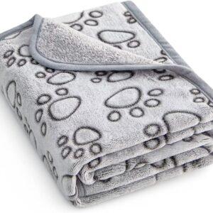 Stuffed® Premium Soft Dog Blanket Washable, 40"x32" Cat Blanket for Indoor Cats Large Medium Small Dog Gifts (Grey)