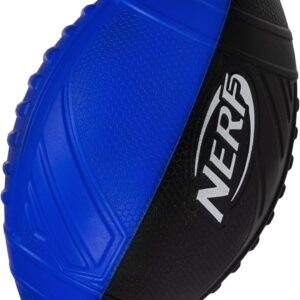 Nerf Kids Foam Football - Pro Grip Youth Soft Foam Ball - Indoor + Outdoor Football for Kids - Small Foam Football - 9" Inch Youth Sized Football - Blue + Black